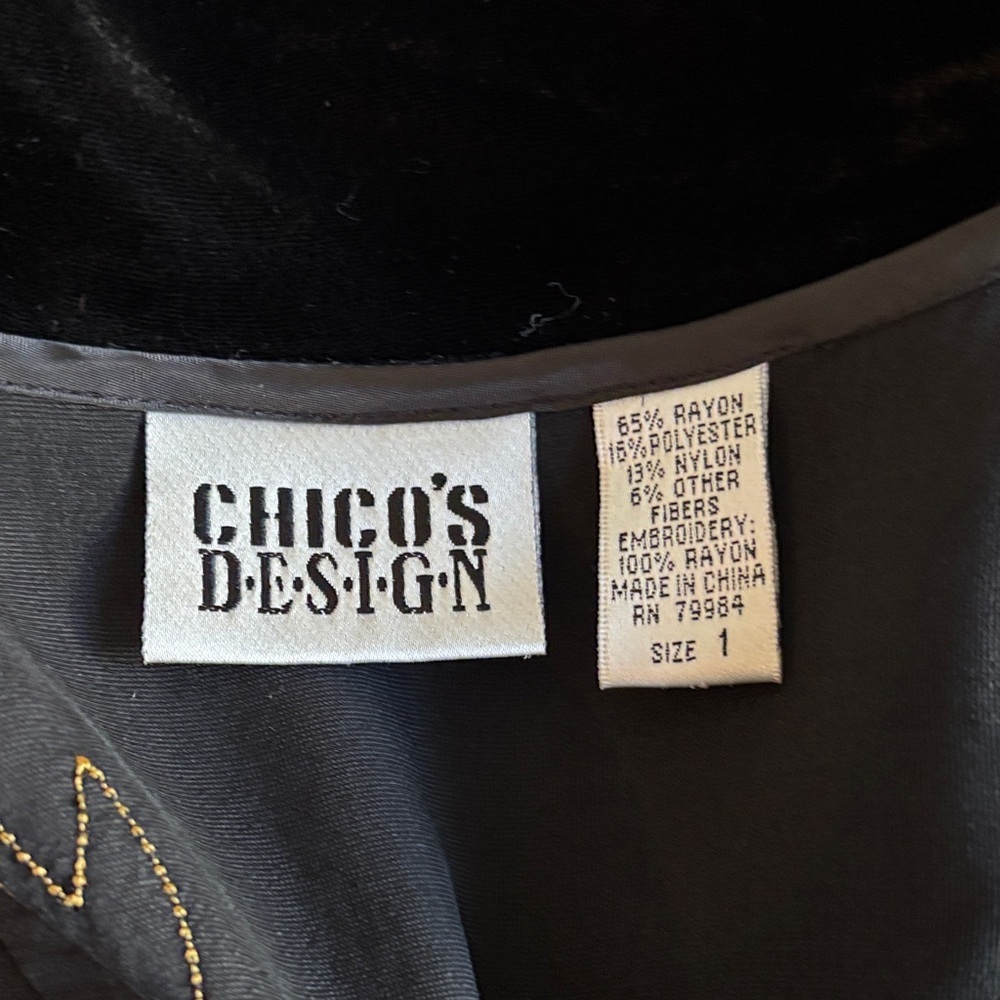 Beautiful Vintage, Eye Catching✨ Chicos Patchwork Velvet Women's Jacket 🤩 - Picture 9 of 11